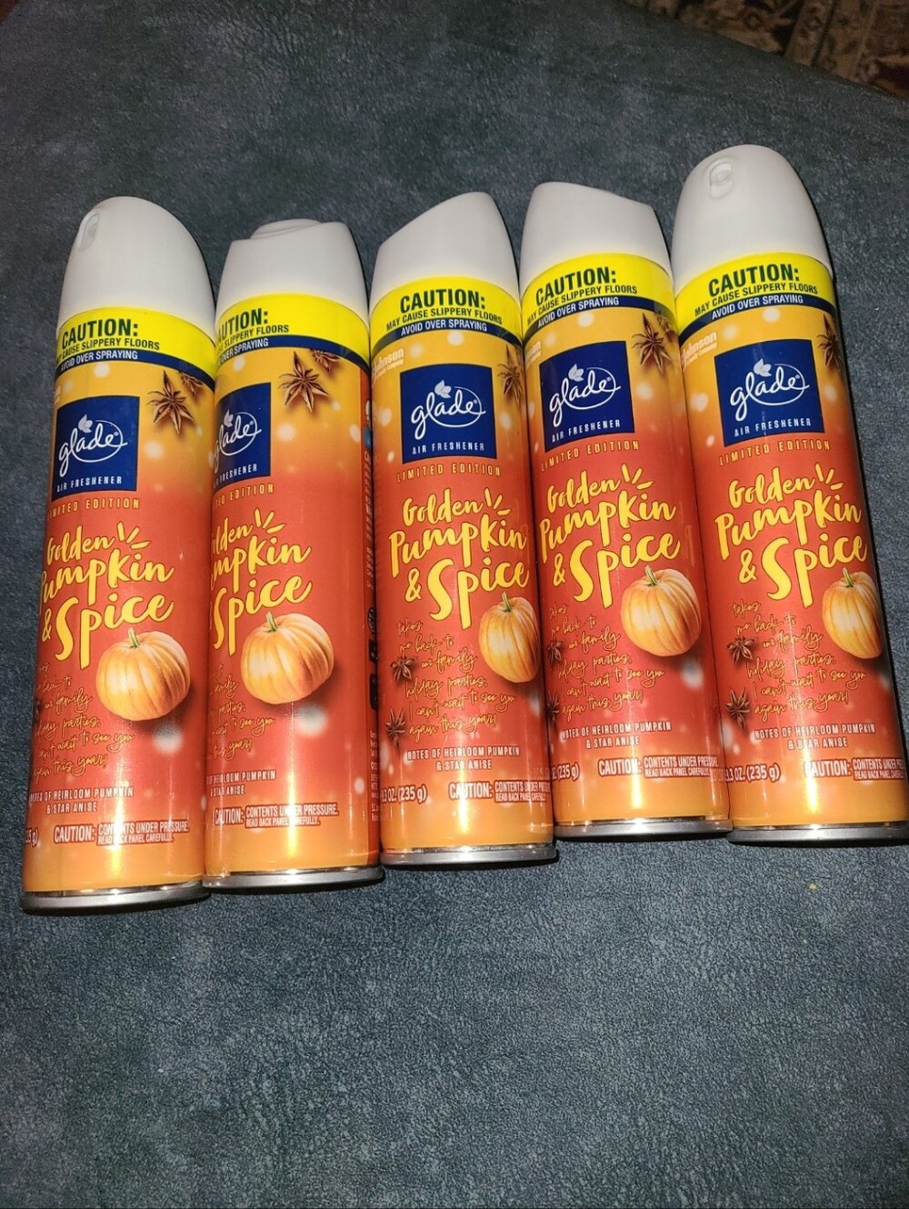 Bundle Of 5 Glade Golden Pumpkin & Spice Air Freshener Sprays